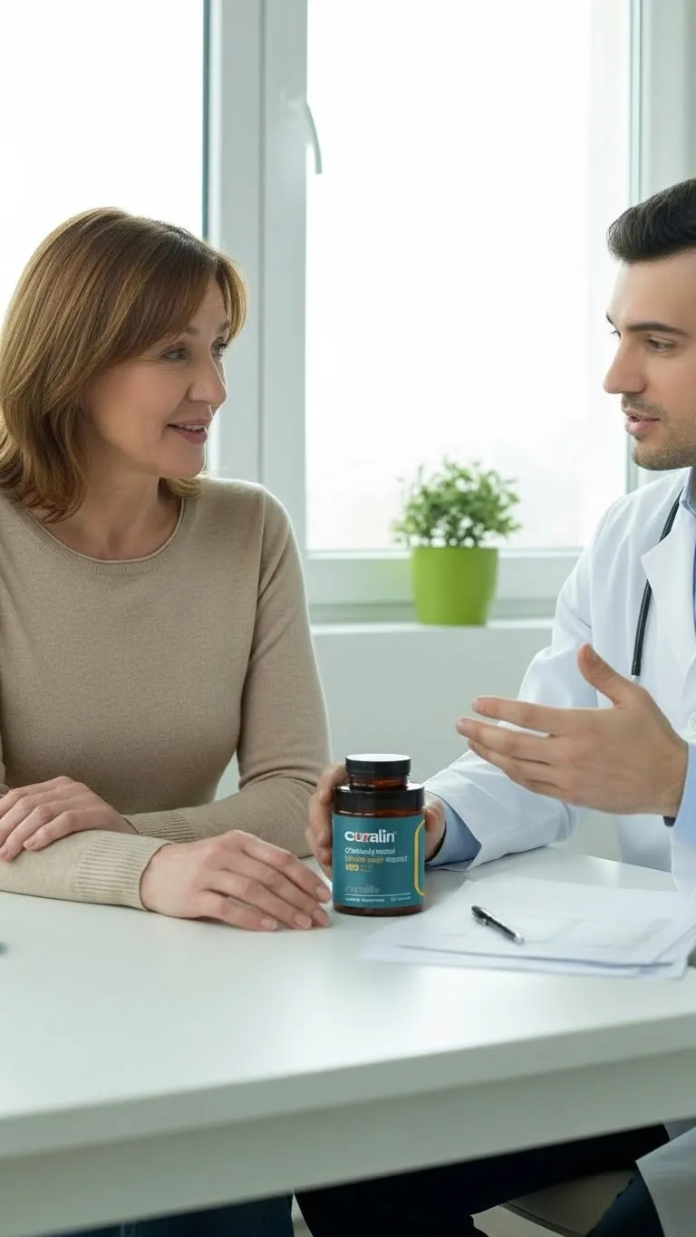 Doctor discussing Curalin® blood sugar support with patient