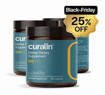 3 bottles Curalin supplement bottles